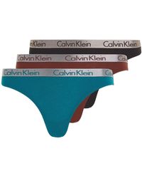 Calvin Klein - 3er Pack Slips Bikini Form Baumwolle mit Stretch - Lyst