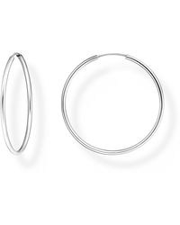 Thomas Sabo - Silver Medium Hoop Earrings 925 Sterling Silver Cr728-001-21 - Lyst