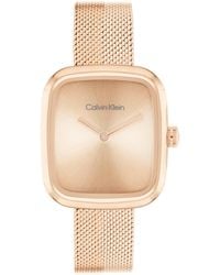 Calvin Klein - Orologio Con Movimento Al Quarzo A Due Lancette da Donna Collezione CK ADORE con Cinturino in Maglia Metallica in - Lyst