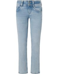 Pepe Jeans - Double Buttons Slim Low Waist Pl204588 Jeans - Lyst
