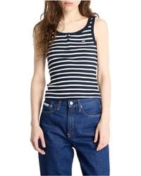 Tommy Hilfiger - Tjw Slim Button Tank Dw0Dw19492 Canotta - Lyst