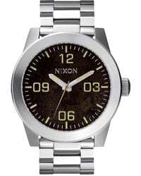 Nixon - Corporal Ss Quartz Watch With Black Dial Analogue Display And Silver Stainless Steel A 3461956–00 - Lyst