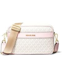 Michael Kors Crossbody With Tech Attached Mk Signature Powder Blush Brown |  Lyst NL