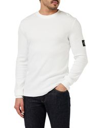 Calvin Klein - L/s Knit Tops White - Lyst