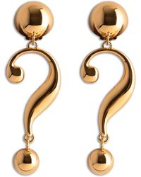 Moschino - Damen double question mark Ohrringe gold - Lyst