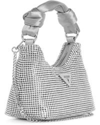 Guess - Lua Mini Hobo Tasche mit Strass RY920573 silber - Lyst