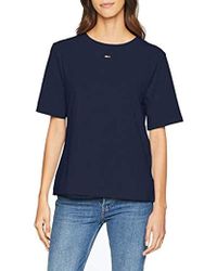 Tommy Hilfiger Bn tee Half, Camiseta para Mujer - Azul