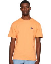 Tommy Hilfiger - Tommy Hilfiger T-Shirt Uomo Arancione T-Shirt Casual con Patch Logo XL - Lyst