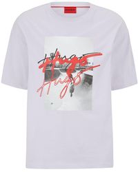 HUGO - Oversized-fit T-shirt In Cotton With Logo Graphic - Lyst