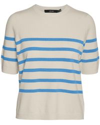 Vero Moda - Vmsaba Plain Ss O-neck Pullover Ga Noos Knitted Jumper - Lyst