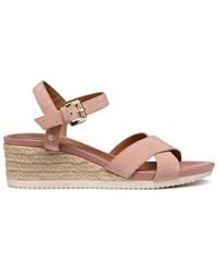 Geox - D Ischia Corda C Wedge Sandaal - Lyst