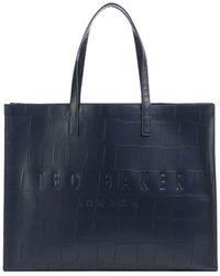 Ted Baker - Borsa a tracolla Allicon Croc Effect Icon Bag Navy blu scuro - Lyst