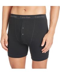 Calvin Klein - Button Fly - Long Leg Boxers For - S Boxer Shorts - Boxer Shorts - Pack Of 1 - Black - Lyst