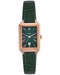 Fossil - Analog Quartz Watch With Leather Strap Es5366 - Lyst