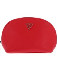 Guess - Dome Cosmetic Pouch Red - Lyst