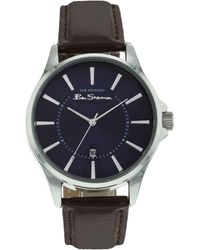 Ben Sherman - Brown Pu Strap Watch With Navy Dial - Lyst