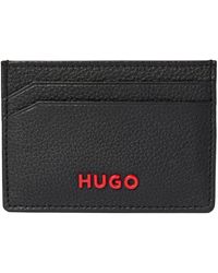 HUGO - Subway Grain Leather Four Slot Card Case - Lyst