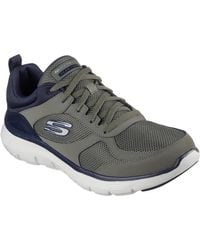 Skechers - Flex Advantage 5.0 Lace S Trainers 9 Olive Leather/textile - Lyst