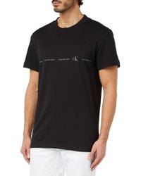 Calvin Klein - Logo Repeat Tee S/s Knit Tops Black - Lyst