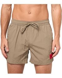 HUGO - Dominica Patch Logo Quick Dry Badehose - Lyst