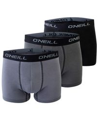 O'neill Sportswear - Basic Boxer-Short | sportlicher Begleiter für den Alltag im 3er Set | Grau Schwarz S - Lyst