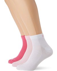 PUMA Plain 3P Quarter Socke - Pink