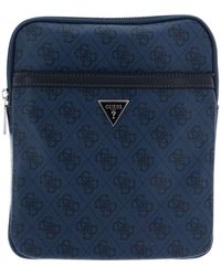 Guess - Vezzola Smart Crossbody Flat Bag Blue - Lyst