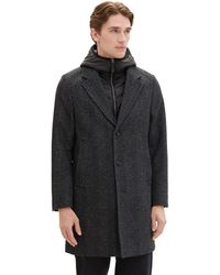 Tom Tailor - 2-in-1 Karo Wollmantel mit abnehmbarer Innenjacke - Lyst