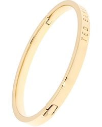 Ted Baker - Clemina Hinge Metallic Bangle Bracelet For Women - Large (gold) - Lyst