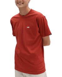 Vans - T-Shirt da Uomo Left Chest Logo Rossa Taglia S cod VN0A3CZEYVE - Lyst