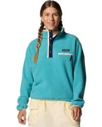 Columbia - Helvetia II Cropped Half Snap Fleec Teal - S - Lyst