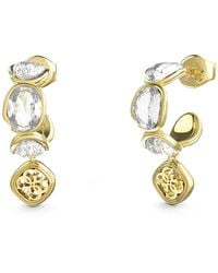 Guess - Ohrringe Creolen Multi Crystals Goldfarben JUBE05571JWYGT/U - Lyst