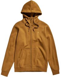 G-Star RAW - Premium Core Hooded Zip Thru Sweater Donna ,Marrone - Lyst