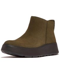 Fitflop - F-mode Suede Flatform Zip Ankle Boots - Lyst