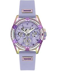 Guess - Purple Strap Lavender Dial Iridescent - Lyst