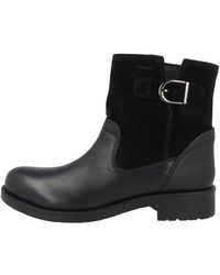 Geox - D Rawelle D S Suede And Leather Ankle Boots-black-7 - Lyst