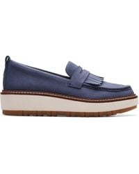Clarks - Orianna W Loafer Nubuck Shoes In Navy Standard Fit Size 7 - Lyst