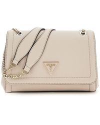 Guess - Noelle Covertible Xbody Flap Bag Taupe - Lyst