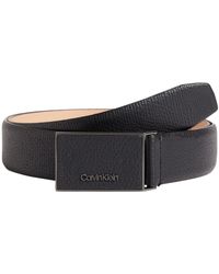 Calvin Klein - Belt Faux Leather Inlay Plaque 3.5 Cm - Lyst
