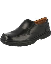 Clarks Slip-on Loafer Flats Shoes Astute Drop Black Leather for Men | Lyst  UK
