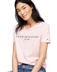 Tommy Hilfiger - REG Corp Logo C-NK SS WW0WW40276 Camisetas de Punto de ga Corta - Lyst