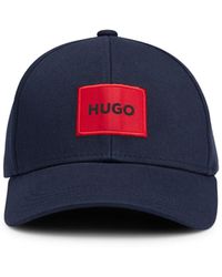HUGO - Cotton-twill Cap With Red Logo Label - Lyst