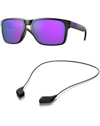 Oakley - Sunglasses Bundle: Oo 9417 941720 Holbrook Xl Matte Black Prizm Accessory Shiny Black Leash Kit - Lyst