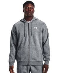 Under Armour - Felpa con cappuccio UA Essential Fleece Full Zip da uomo - Lyst