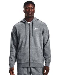 Under Armour - Icon Fleece Full-Zip Hoodie Pitch Medium Heather - Lyst