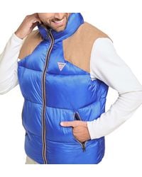 Guess - Yann Fabric Block Puffer Vest - Lyst