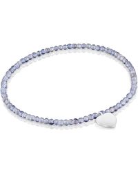 Tous - Bracelet élastique avec boules rondes d'iolites et motif cœur en argent sterling - Lyst