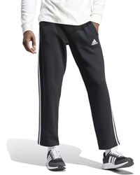 adidas - Standard Essentials Fleece Open Hem 3-Stripes Pants - Lyst