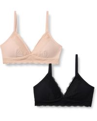 Amazon Essentials - Soutien-Gorge à Col en V Bordure en Dentelle Doublée en Microfibre Pêche - Lyst