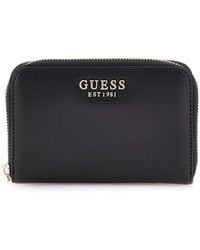 Guess - SWVC8500140BLA LAUREL SLG MEDIUM ZIP AROUND Donna BLACK Taglia Unica - Lyst
